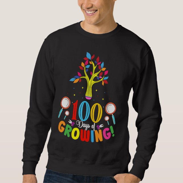 Moletom 100 Days Of Growing 100 Days Of School Tree Kids T (Frente)