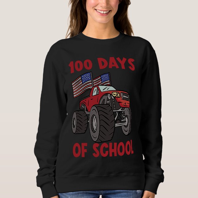 Moletom 100 Days Of Kindergarten Monster Truck (Frente)