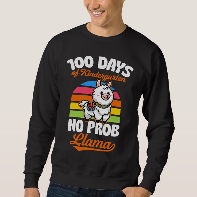 Moletom 100 Days Of Kindergarten No Prob Llama Cute Animal (Frente)