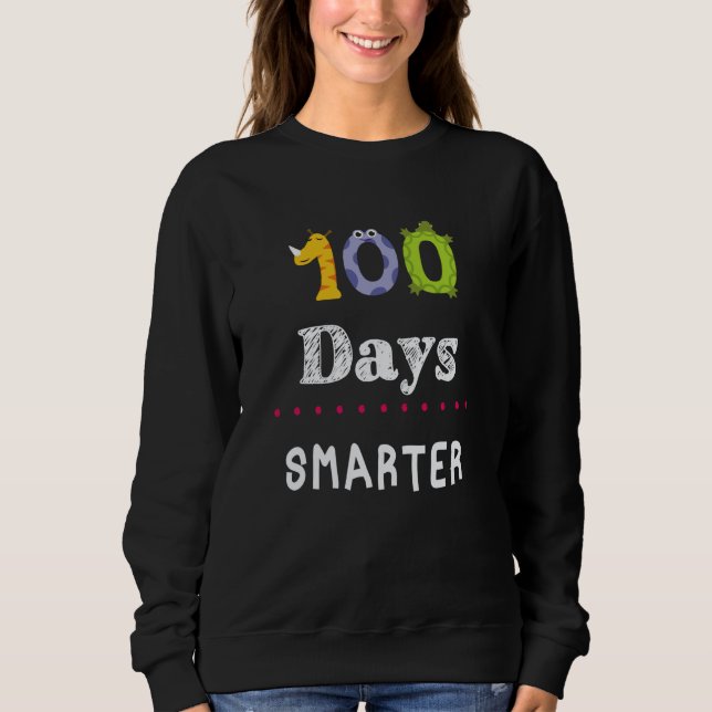 Moletom 100 Days of School 100 Days Smarter kids teacher m (Frente)