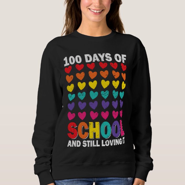 Moletom 100 Days of school and still loving it Hearts Cute (Frente)