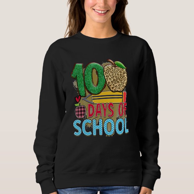 Moletom 100 Days Of School Apple Pencil  Student Teacher (Frente)