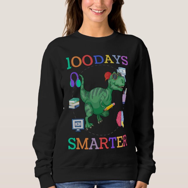 Moletom 100 days of school dinosaur boys kids 100th day ki (Frente)