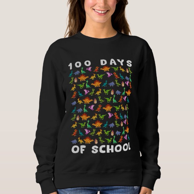 Moletom 100 Days of School Dinosaurs 100th of School Boys  (Frente)