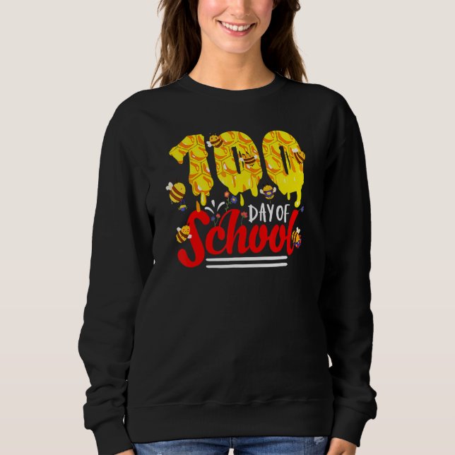 Moletom 100 Days Of School Group Cute Bees Funny Teachers  (Frente)