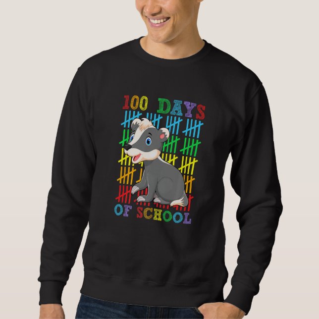 Moletom 100 Days of School Honey Badger  100th Day School (Frente)