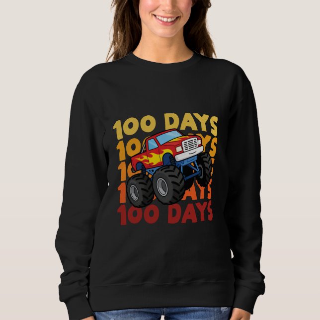 Moletom 100 Days of School Kids Monster Truck Boys and Gir (Frente)