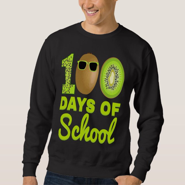 Moletom 100 Days of School Kiwi Funny Food Fruit Lover Tea (Frente)