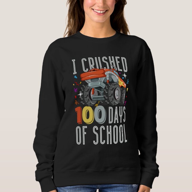Moletom 100 Days of School Monster Truck 100th Day of Scho (Frente)
