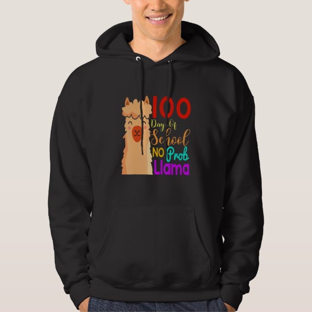 Moletom 100 Days Of School No Prob Llama Costume Kids Gift (Frente)