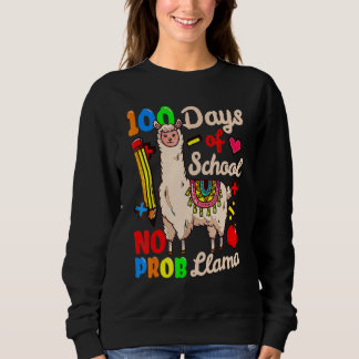 Moletom 100 Days Of School No Prob Llama Cute 100th Day Te