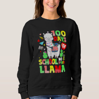 Moletom 100 Days Of School No Probllama Llama Teachers Stu