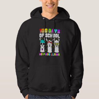 Moletom 100 Days Of School Shirt No Probllama Llama 100th