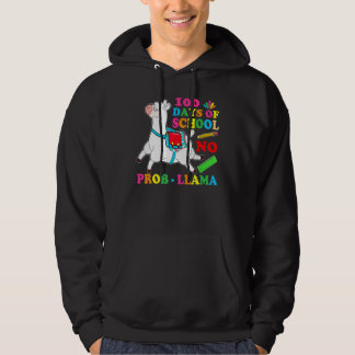 Moletom 100 Days Of School Shirt No Probllama Llama 100th