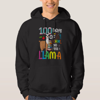 Moletom 100 Days Of School Shirt No Probllama Llama 100th 