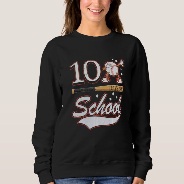 Moletom 100 Days Of School Sports Game Baseball Player Stu (Frente)
