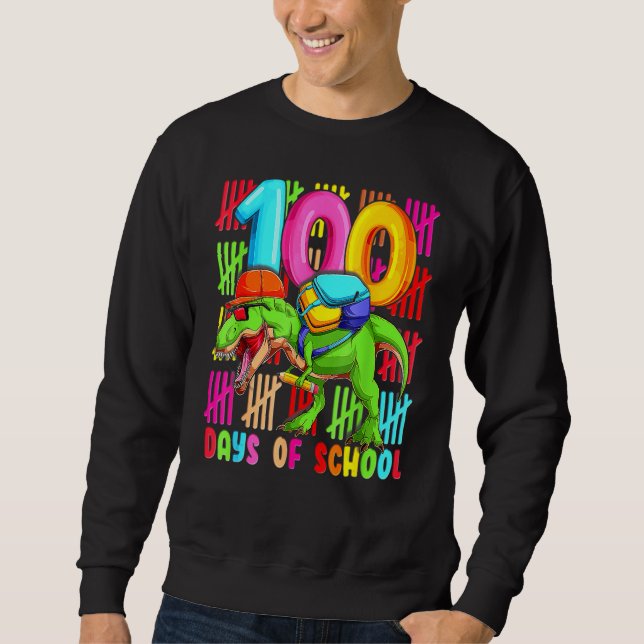 Moletom 100 Days Of School T REX 100th Day Dinosaur Gift K (Frente)