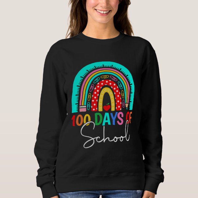 Moletom 100 Days Of School Teacher Kids 100th Day Of Schoo (Frente)