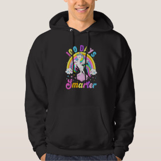 Moletom 100 Days Smarter 100th Day Of School Unicorn Rainb