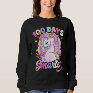 Moletom 100 Days Smarter Cute Unicorn Teacher Girls 100th 
