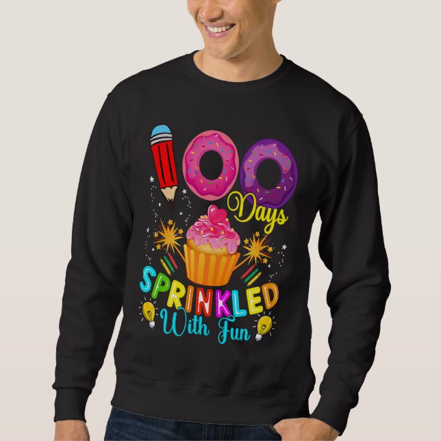 Moletom 100 Days Sprinkled With Fun Cupcake 100th Day Of S (Frente)