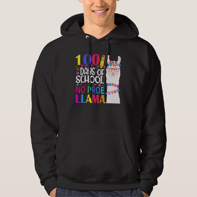 Moletom 100 Dias De Escola Sem Prob Llama Llama Professor  (Frente)
