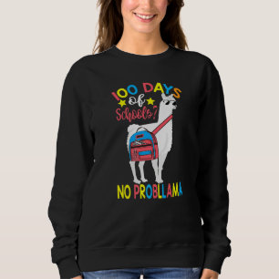 Moletom 100 Dias de Escola Sem Problema Llama 100º Dia De
