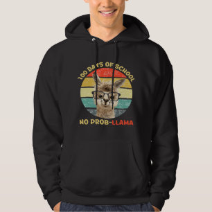 Moletom 100 Dias De Escola Sem Problema Llama Alpaca Matem