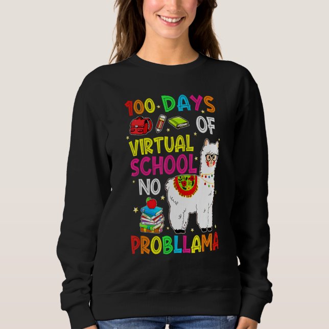 Moletom 100 Dias De Escola Virtual Sem Professores Prob Ll (Frente)