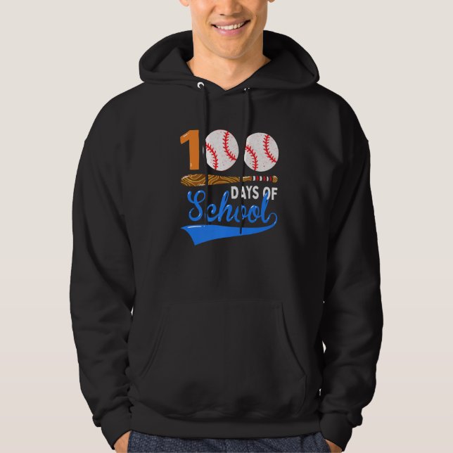 Moletom 100 Dias De Prêmio De 100 Dias De Basebol Escolar (Frente)