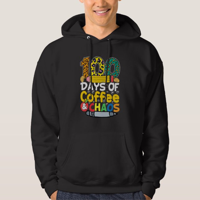 Moletom 100 Dias De Professora Da Escola De Café E Caos (Frente)