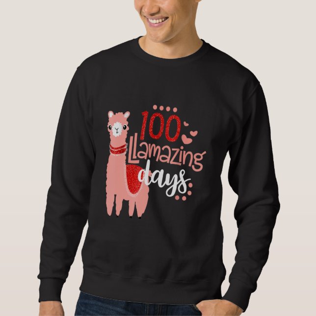 Moletom 100 Llamazing Days Llama 100th Day Of School Teach (Frente)