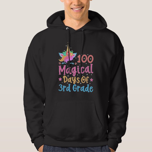 Moletom 100 Magical Days of 3rd Grade School Unicorn Teach (Frente)