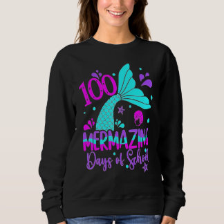 Moletom 100 Mermazing Days Of School Cute Mermaid 100th Da