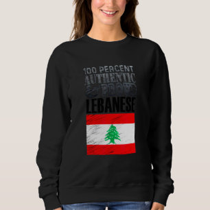 Moletom 100 Por cento autêntica bandeira orgulhosa libanes