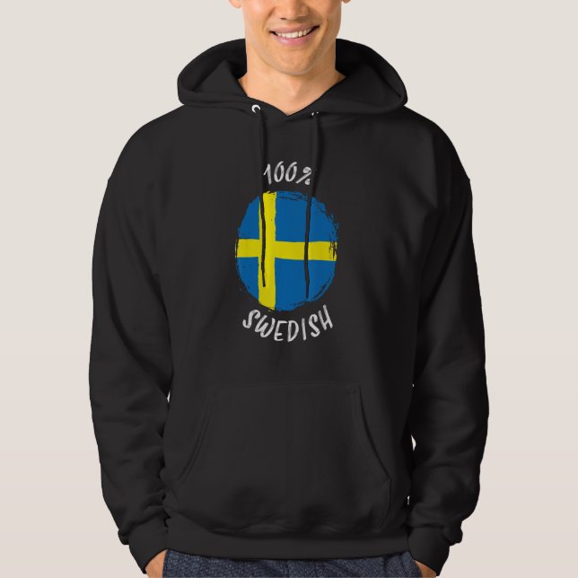 Moletom 100 Swedish  Proud Swedish  Sverige Flag Sweden (Frente)