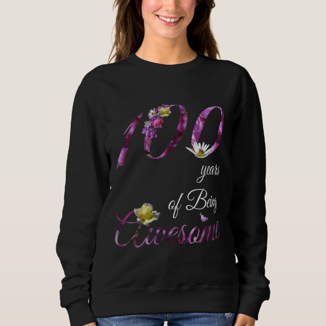 Moletom 100 Year Old Awesome Floral 1921 100th Birthday (Frente)