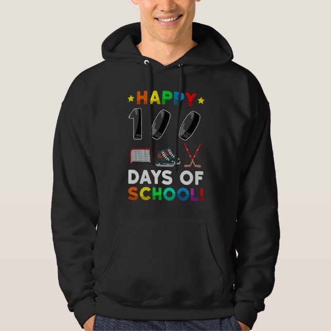 Moletom 100th Day Of School Hockey 100 Days Of School Spor (Frente)