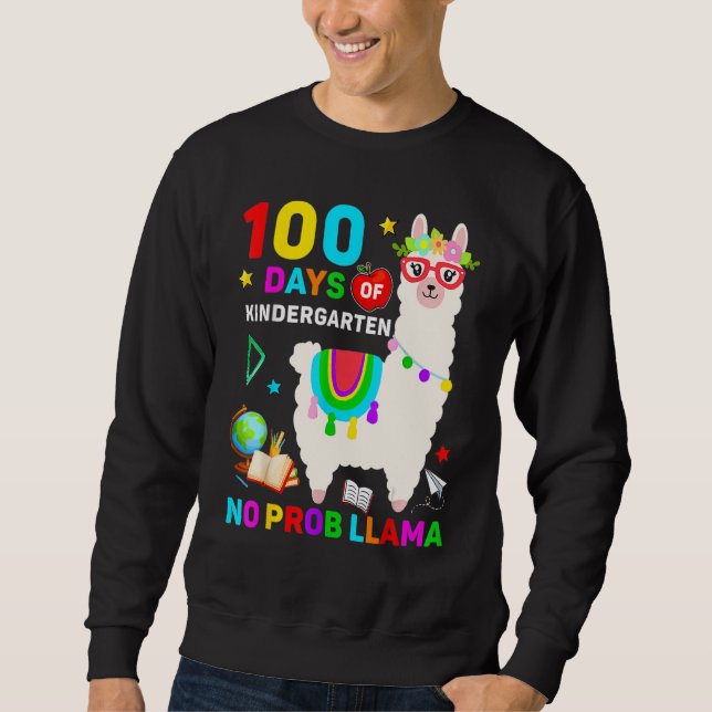 Moletom 100th Day Of School No Prob Llama 100 Days Of Kind (Frente)