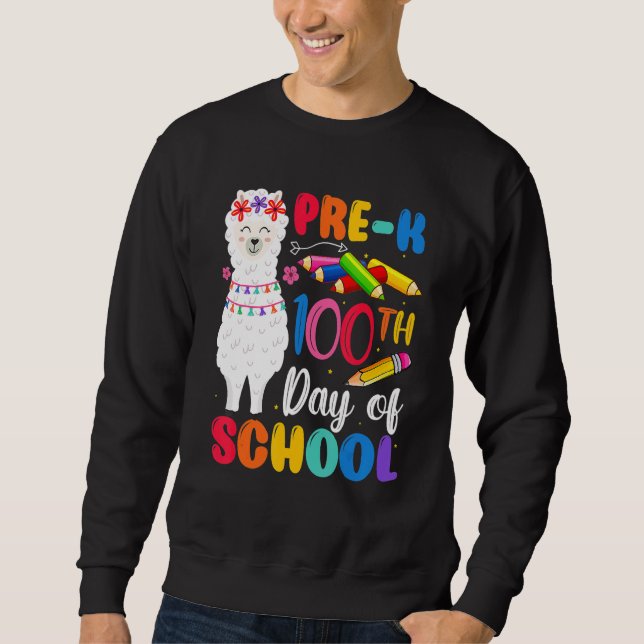 Moletom 100th Day Of School No Prob Llama Happy 100th Day  (Frente)