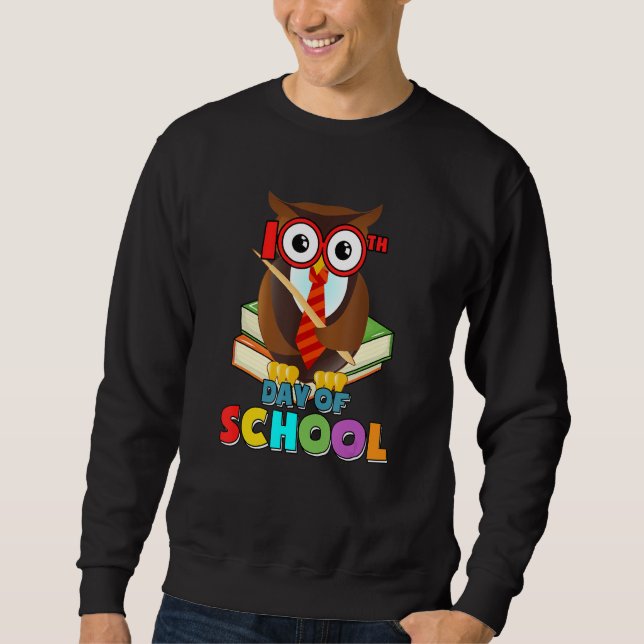 Moletom 100th Day of School Owl Gift Teacher Student Kids  (Frente)