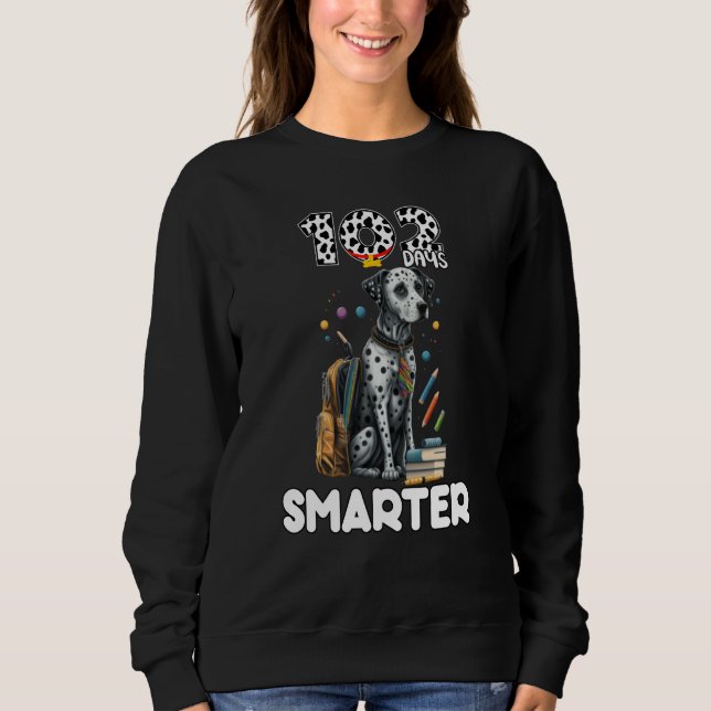 Moletom 102 Days Smarter Dalmatian Dog 102 Day Of School K (Frente)