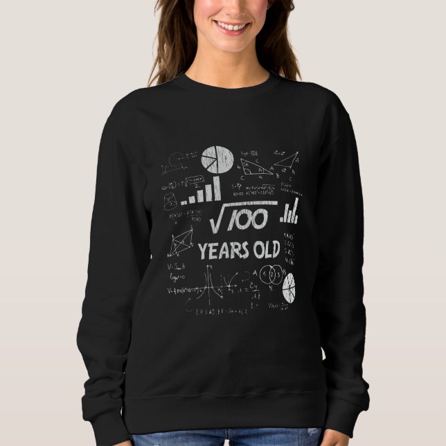 Moletom 10th Birthday Square Root Math 10 Years Old Bday (Frente)
