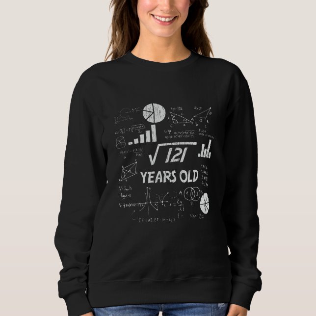 Moletom 11 Birthday Square Root Math 11 Anos (Frente)