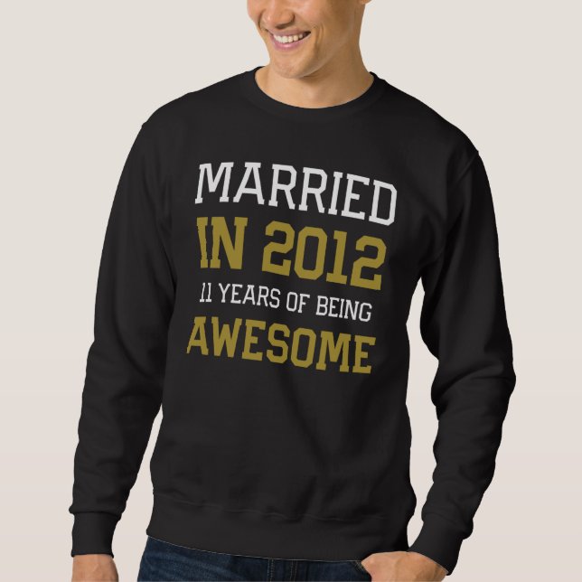 Moletom 11th Anniversary for Men Married In 2012 Couples H (Frente)