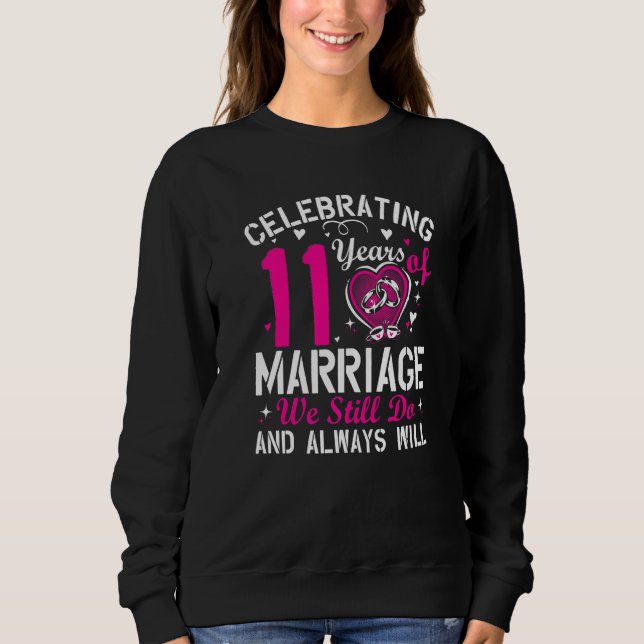 Moletom 11th Wedding Anniversary Matching Couple Men Women (Frente)