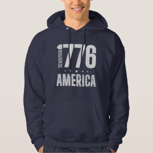 Moletom 1776 América tipografia histórica liberdade branca