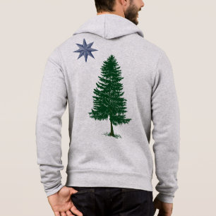 Moletom 1901 bandeira de Maine - Hoodie do fecho de correr