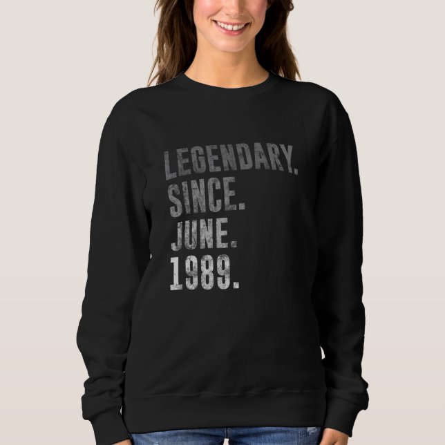 Moletom 1989 33 Legendário Desde Junho De 1989 33. º Anive (Frente)