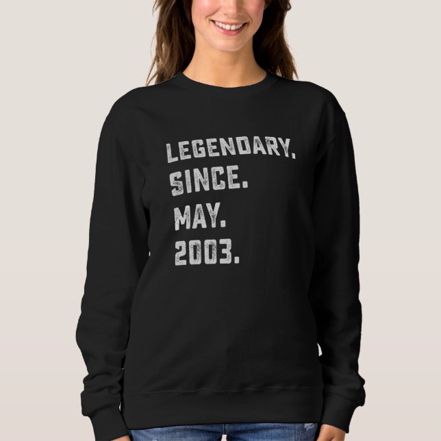 Moletom 19.º Aniversário Legendário Desde Maio De 2003 19  (Frente)
